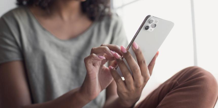 Someone using an iPhone